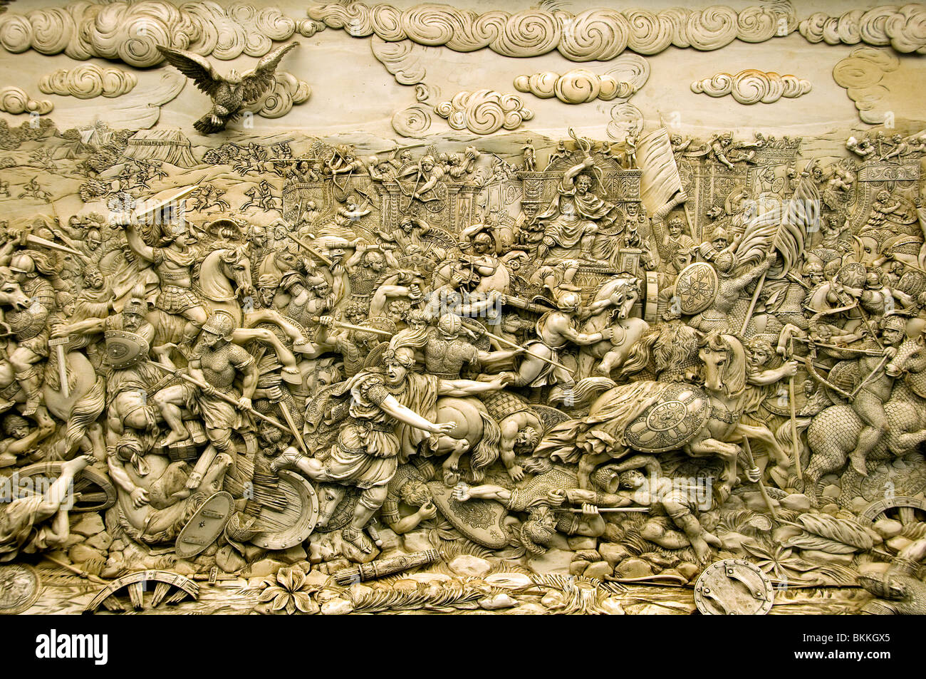 Die Schlacht von Gaugamela 331 v. Chr. von Alexander dem großen und Darius III von Persien. Museum Madrid Spanien Stockfoto