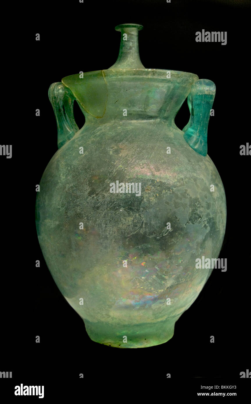 Römische Gläser Glas Vase 100 300 AD Rom Italien Stockfoto