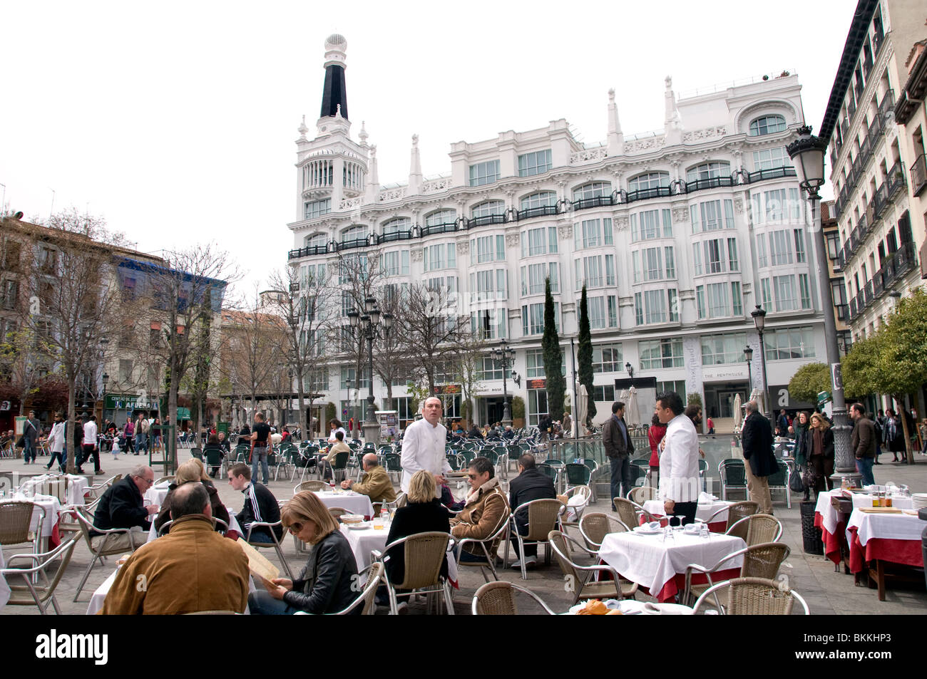 Plaza de Santa Ana Madrid Spanien Café Pub Bar Stadt Stockfoto