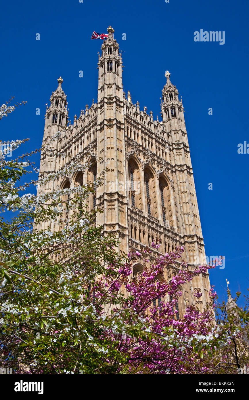 London, Palace of Westminster der Victoria Tower April 2010 Stockfoto