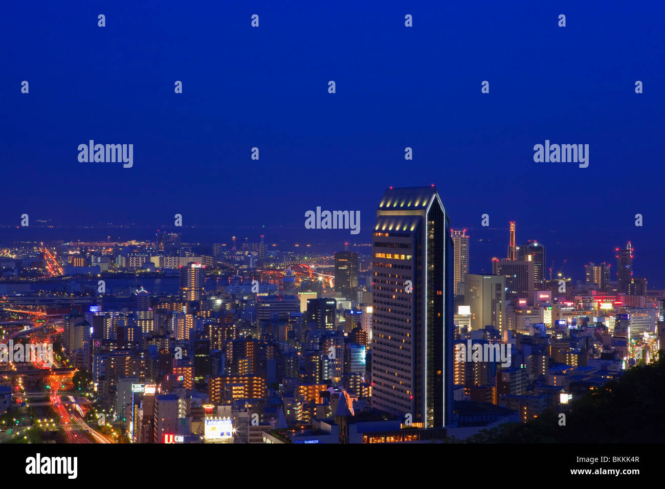 Nachtansicht von Kobe Stockfoto
