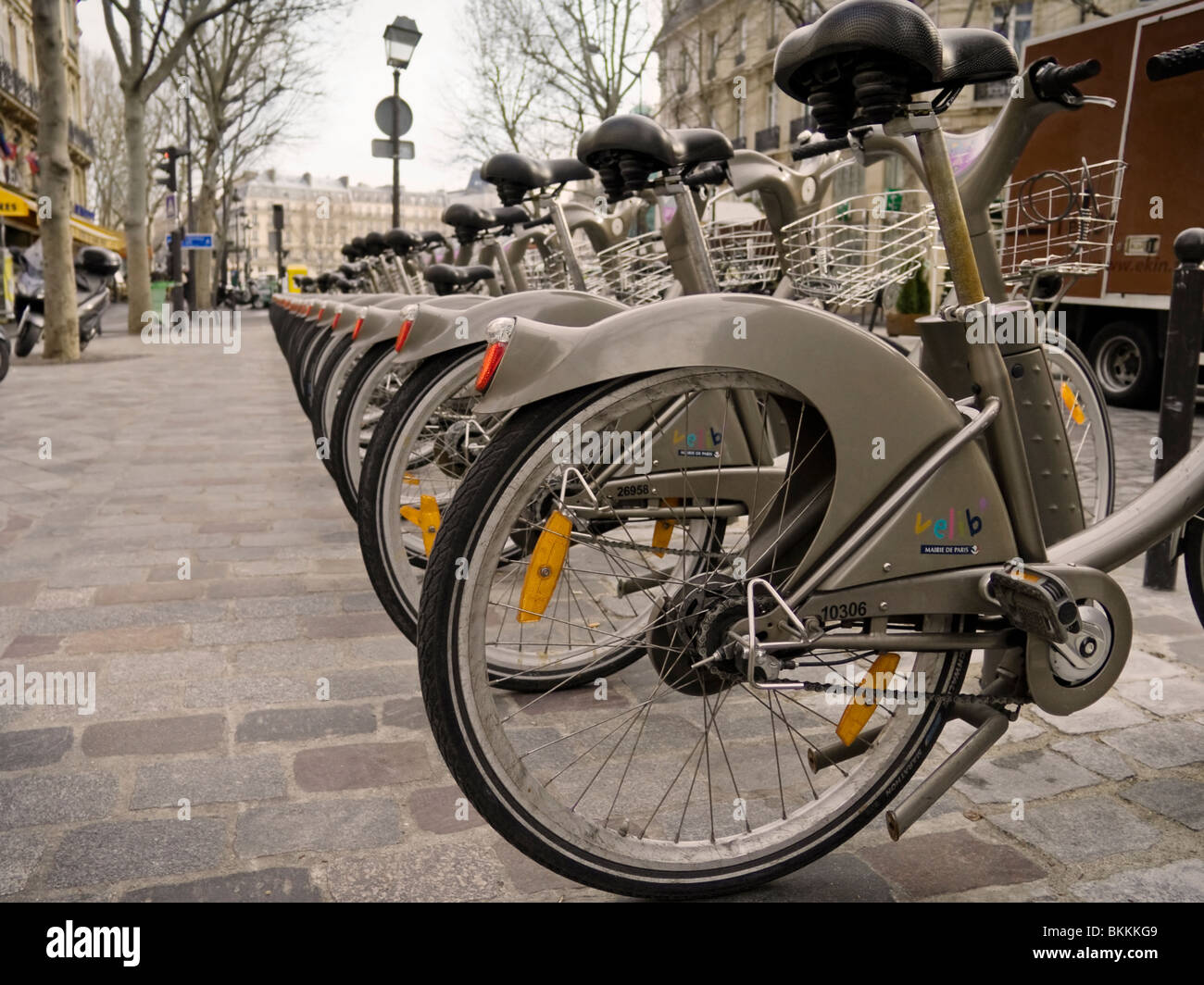 Vélib oder Freiheit Fahrrad Schema in Paris, Frankreich Stockfoto