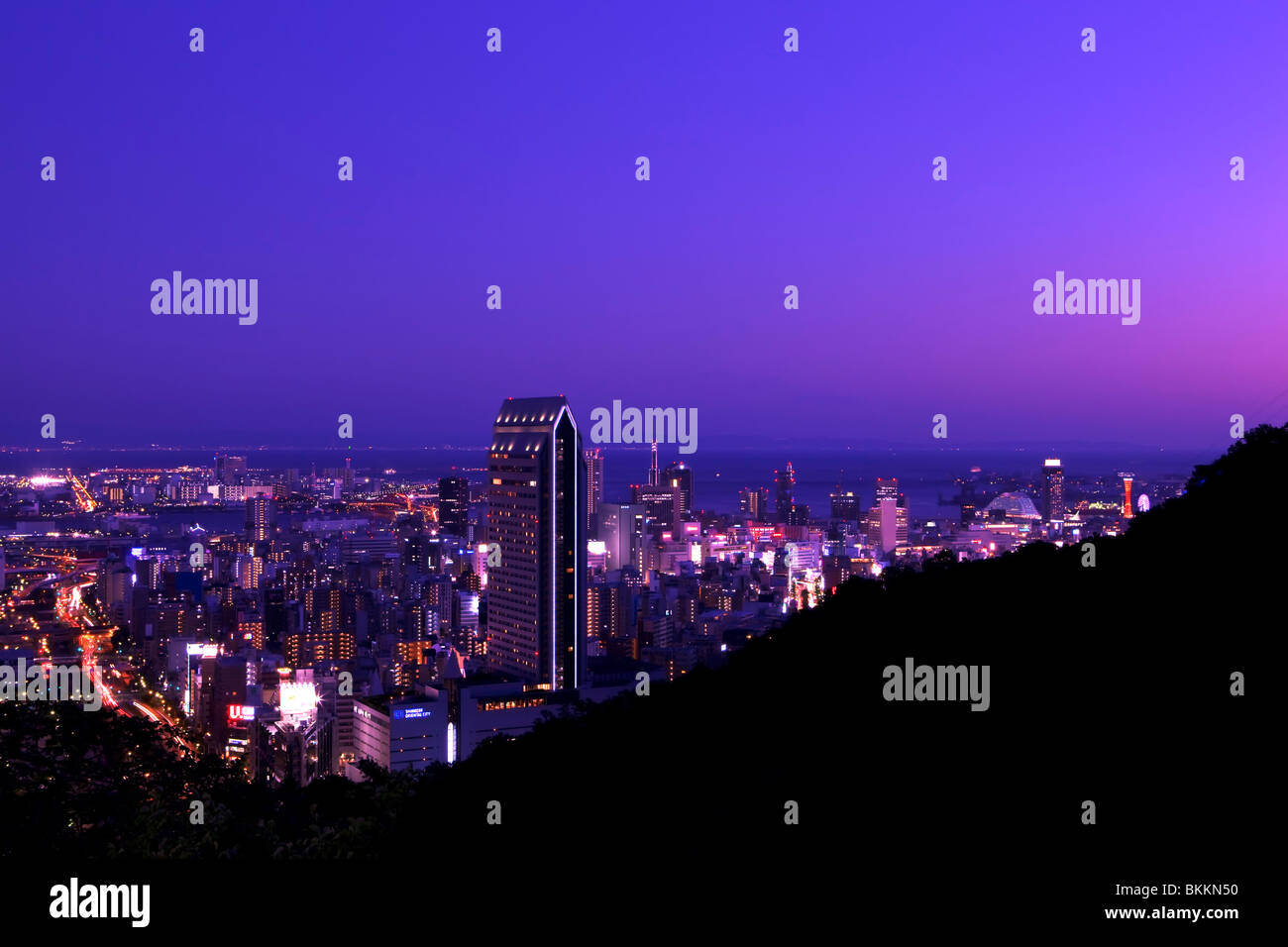 Nachtansicht von Kobe Stockfoto