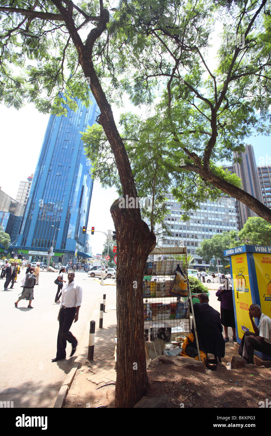 Nairobi, Kenia, Innenstadt, crossing, Kenyatta Avenue und Muindi Mbingu Street Stockfoto