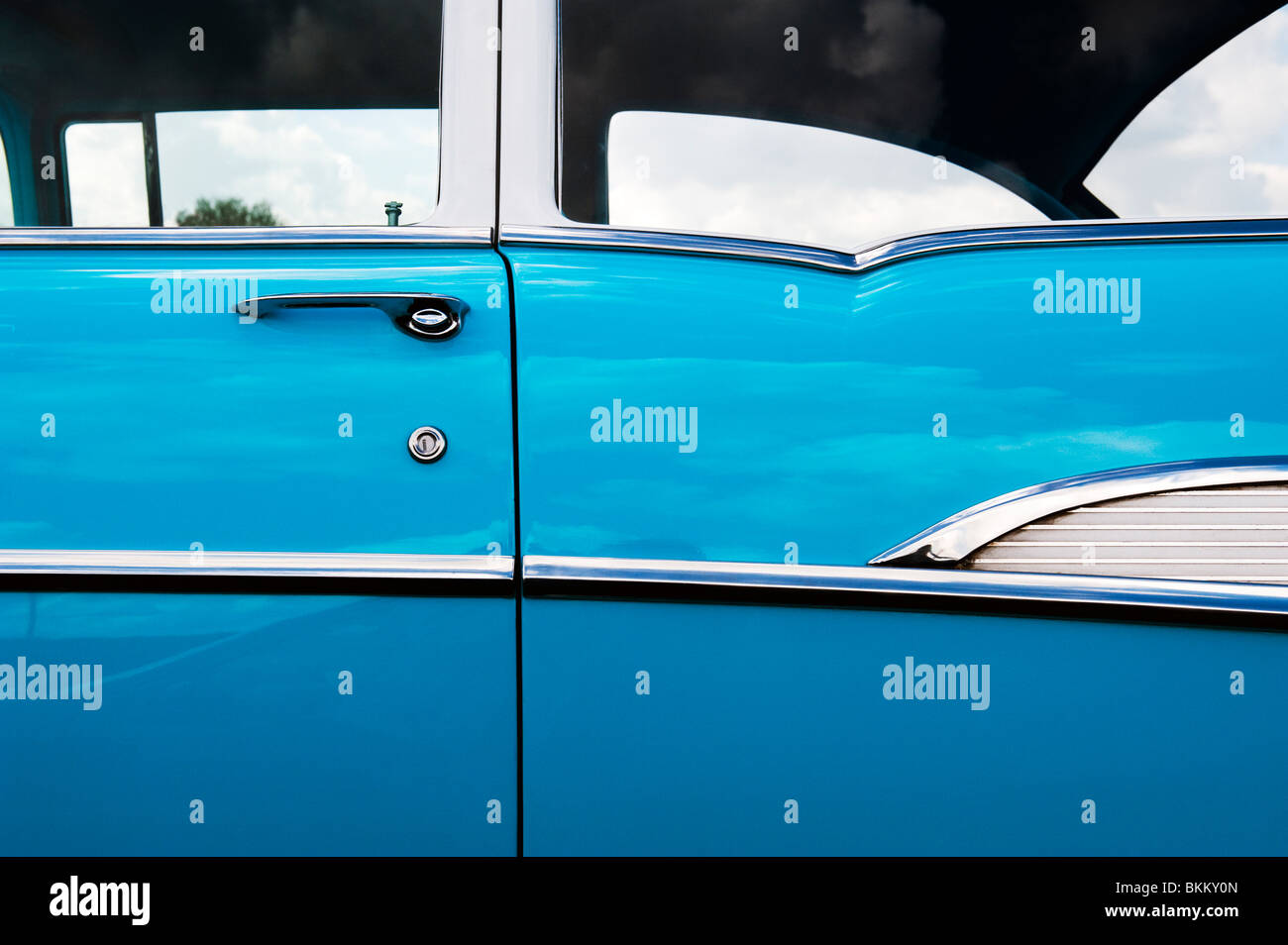 1957 Chevrolet Bel Air. Chevy. Amerikanische Oldtimer. Abstrakt Stockfoto