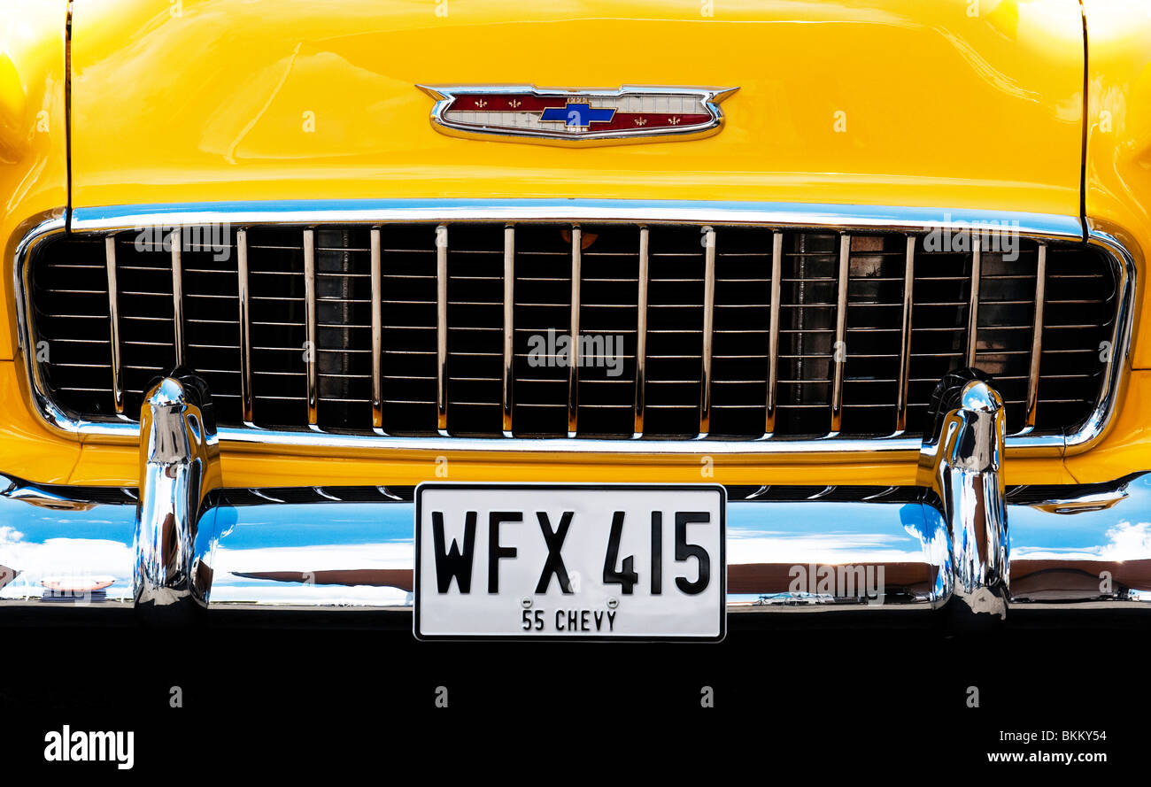 1955 Chevrolet Bel Air. Chevy. Classic American Auto. Kühlergrill Stockfoto