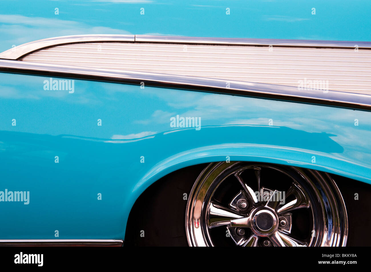 1957 Chevrolet Bel Air. Chevy. Amerikanische Oldtimer. Abstrakt Stockfoto