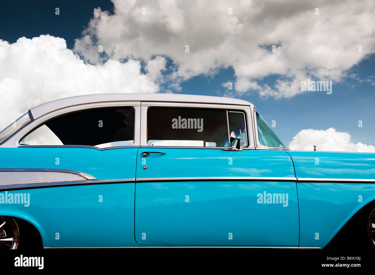1957 Chevrolet Bel Air. Chevy. Amerikanische Oldtimer. Abstrakt Stockfoto