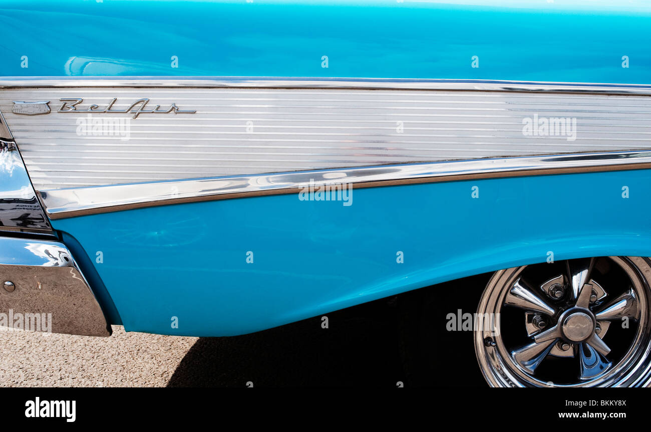 1957 Chevrolet Bel Air. Chevy. Amerikanische Oldtimer. Abstrakt Stockfoto
