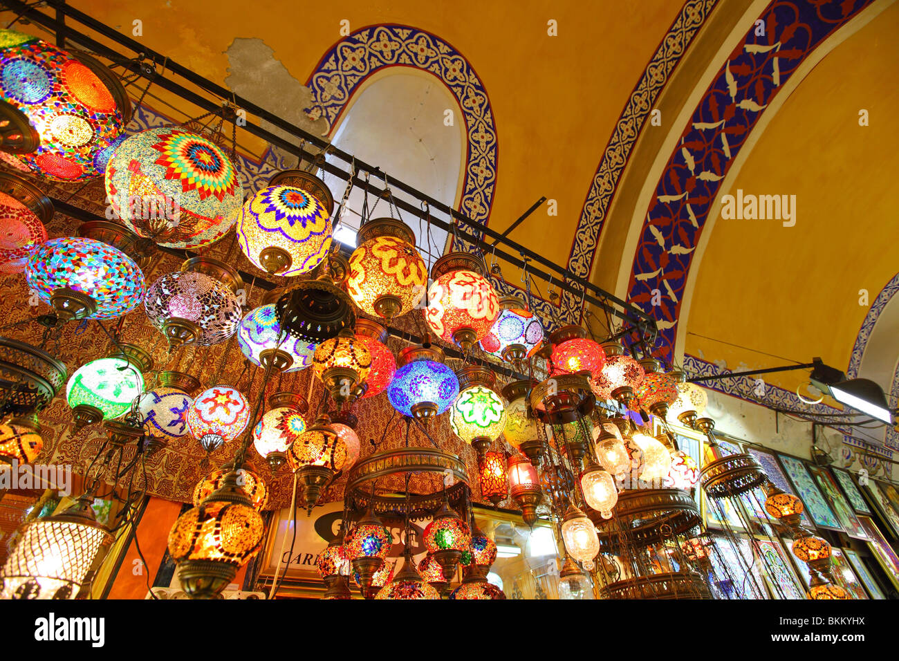 Istanbul, großer Basar, Kapalicarsi, Kapali Carsi, Geschäfte Stockfoto