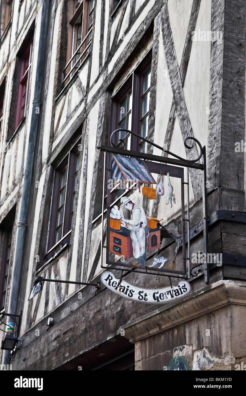 Relais St Gervais, Rue Francois Miron - PARIS, Quartier du Marais Stockfoto