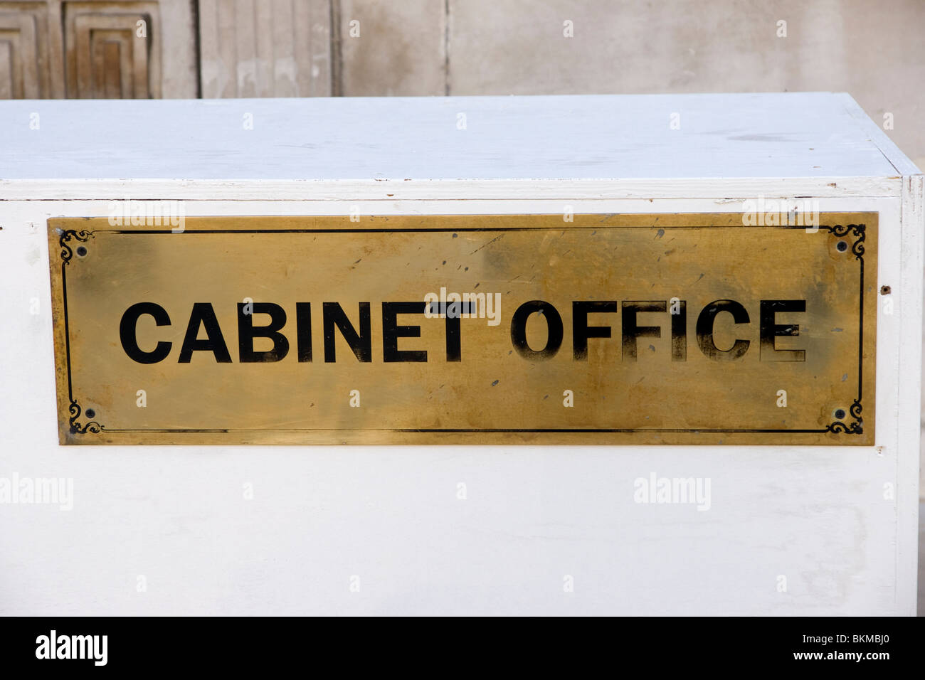 Cabinet Office Zeichen, Whitehall, London Stockfoto
