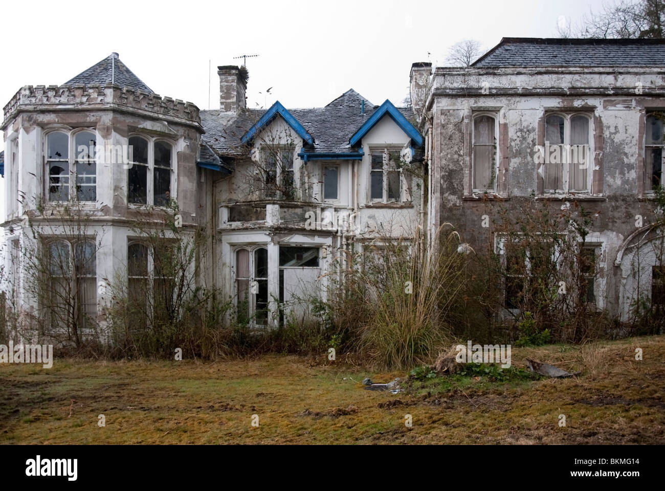 Die verlassenen ehemalige Finnartmore Rekonvaleszenten Home Kilmun Argyll Stockfoto