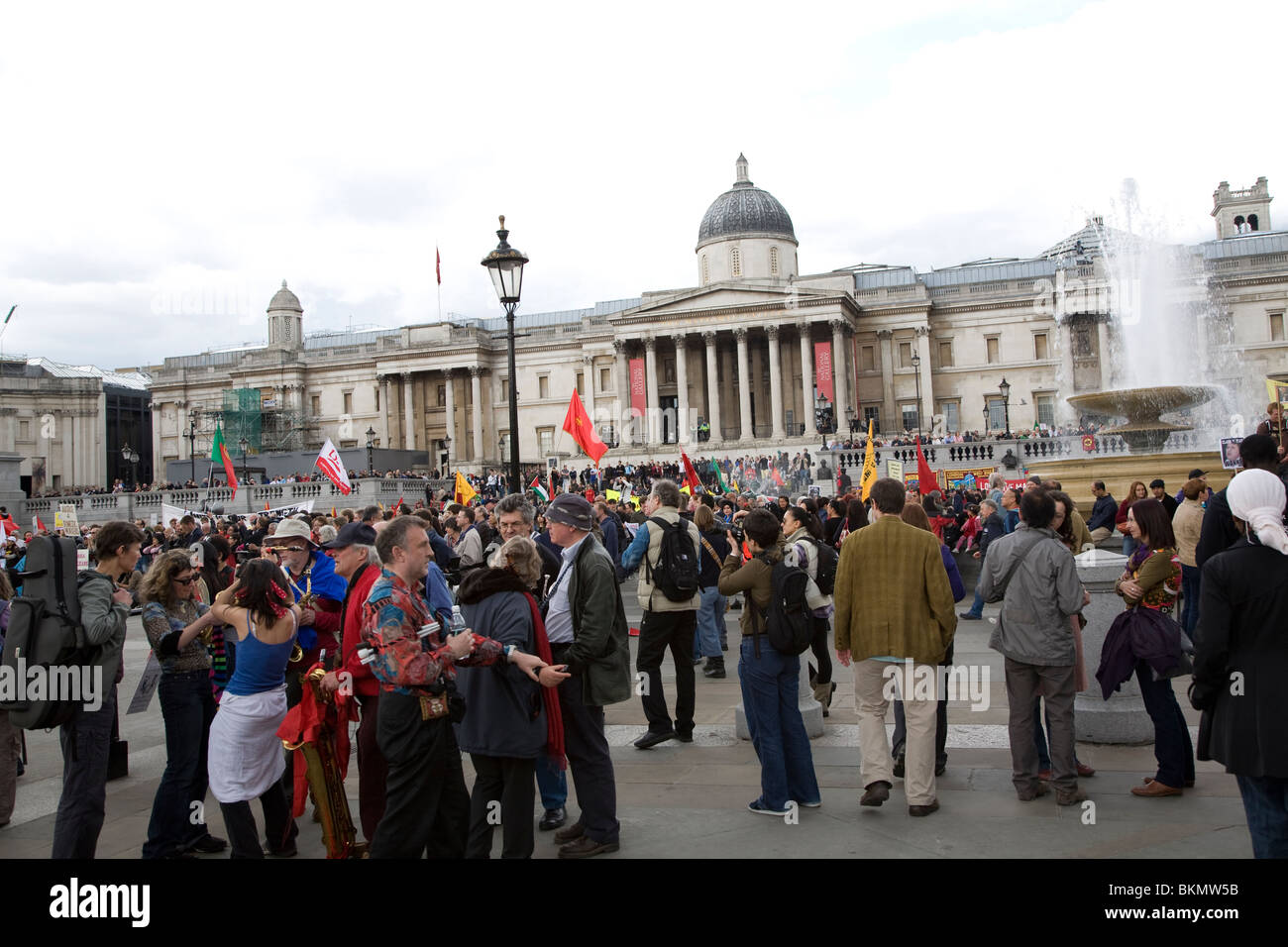Mai und Kundgebung am Trafalgar Square, 1. Mai 2010 Stockfoto