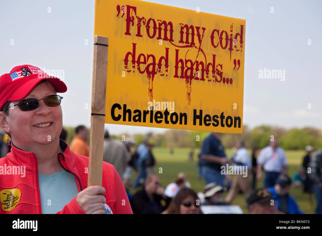 Washington, DC - pro-Gun Aktivisten Rallye in der Nähe des Washington Monument. Stockfoto