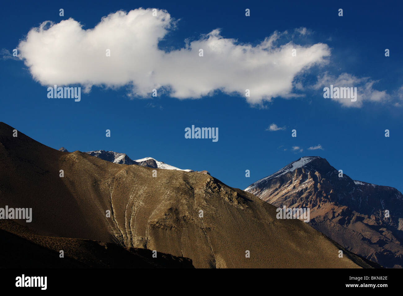 Berge in der Nähe von Kagbeni, Nepal auf Samstag, 31. Oktober 2009. Stockfoto
