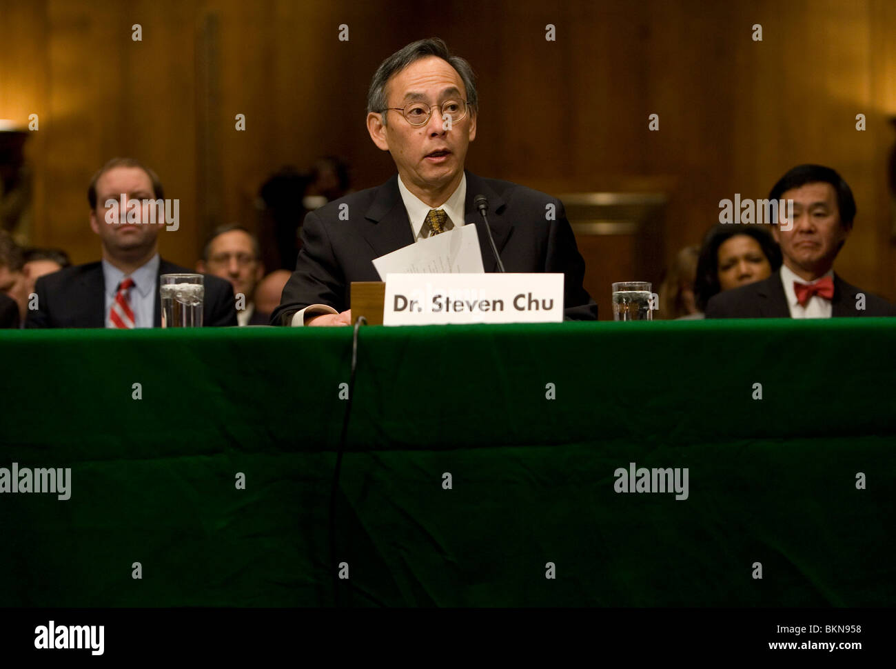 Energieminister Steven Chu bezeugt auf dem Capitol Hill. Stockfoto