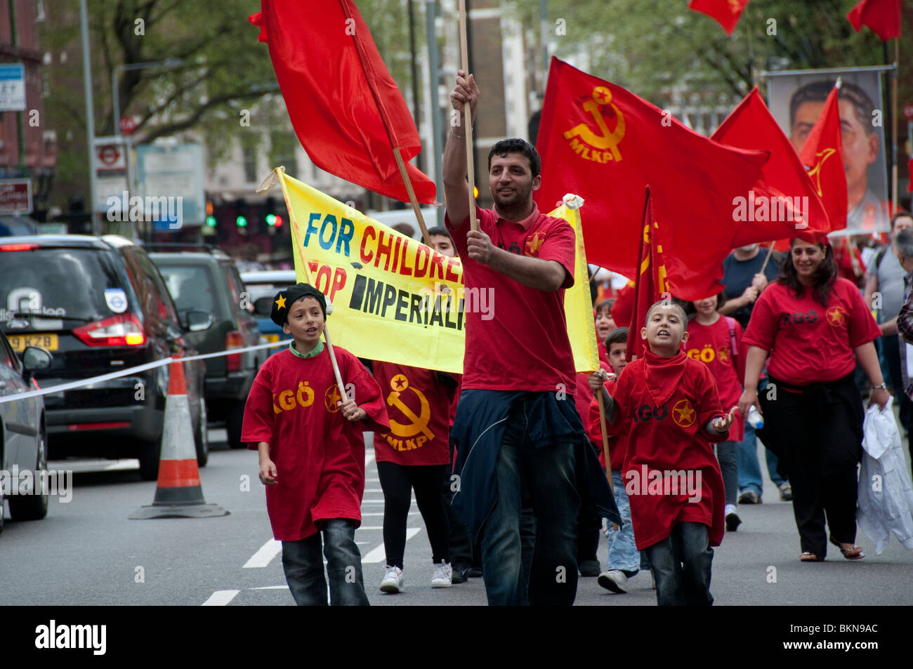 Mayday Kernschmelze Gewerkschaft März in London 2010 Stockfoto