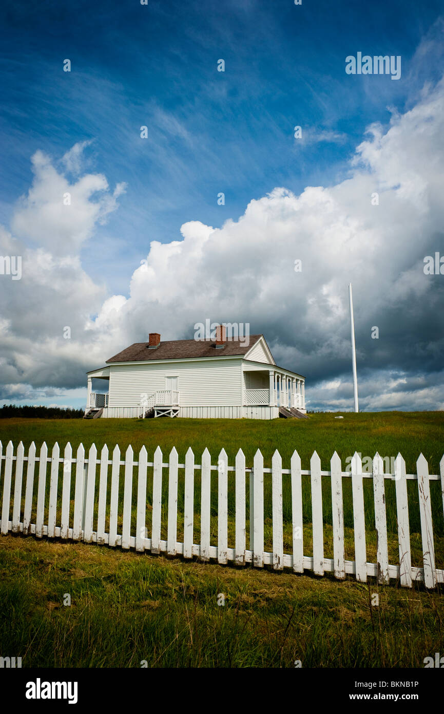 Amerikanischen Lager Offiziere Viertel befindet sich auf der San Juan Insel im National Historic Park im US-Bundesstaat Washington. Website der "Schwein-Krieg". Stockfoto