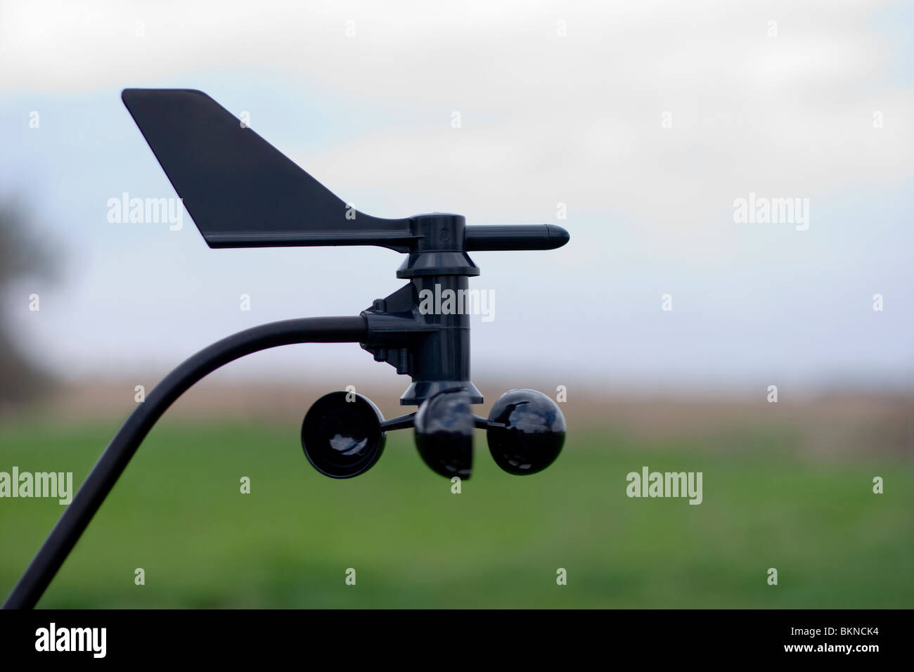 Ein Anemometer der nationale Wetterdienst Prognose Büro in Hastings, Nebraska, USA Stockfoto