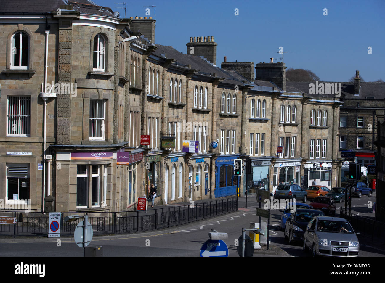 der Quadrant shopping Straße Buxton Derbyshire England UK Stockfoto