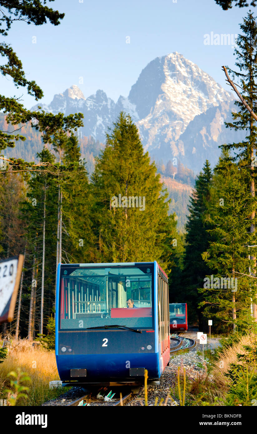 Seilbahn zum Hrebienok, Vysoke Tatry (hohe Tatra), Slowakei Stockfoto