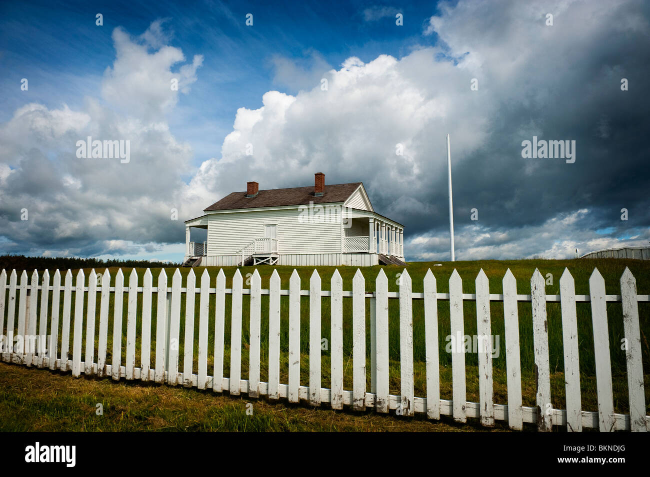 Amerikanischen Lager Offiziere Viertel befindet sich auf der San Juan Insel im National Historic Park im US-Bundesstaat Washington. Website der "Schwein-Krieg". Stockfoto