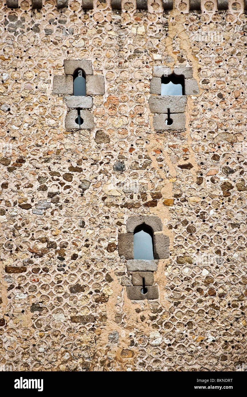 Alte Wand und Fenster, Segovia, Spanien Stockfoto