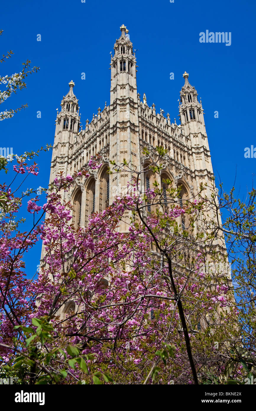 London, Palace of Westminster der Victoria Tower April 2010 Stockfoto