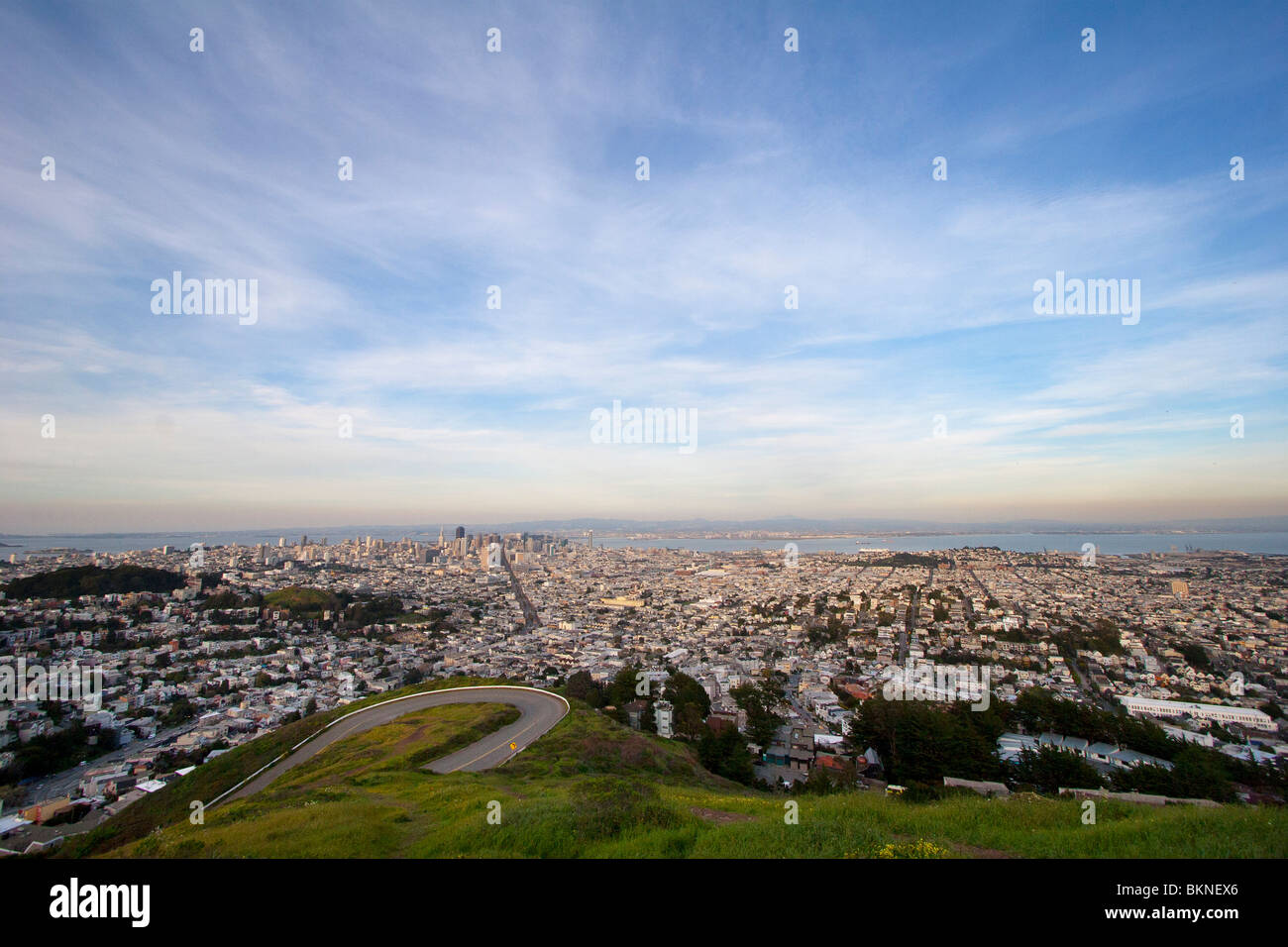 Blick auf San Francisco von Twin Peaks. Stockfoto