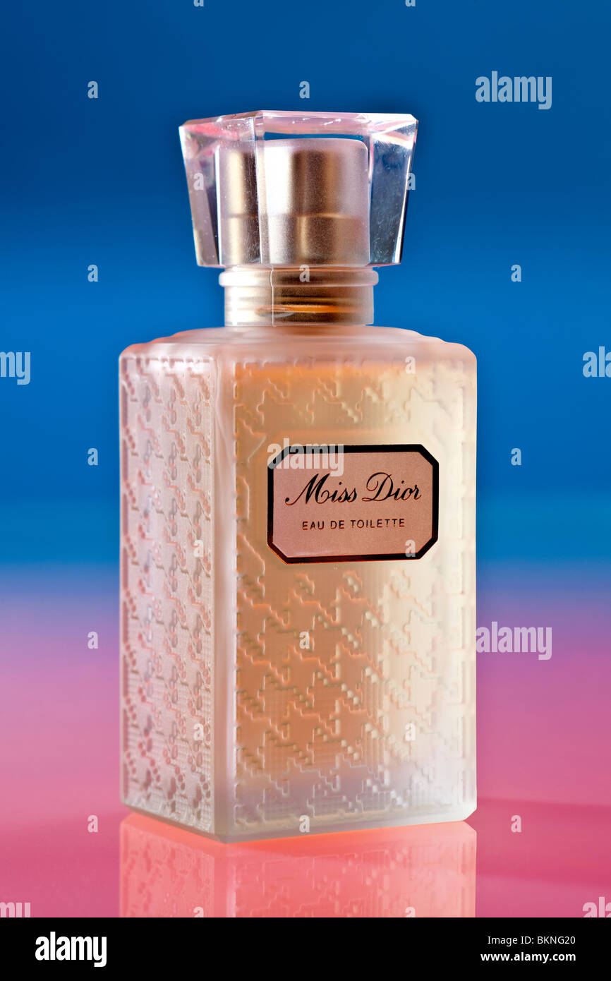 Miss Dior Eau De Toilette Parfüm Spray Flasche Stockfoto
