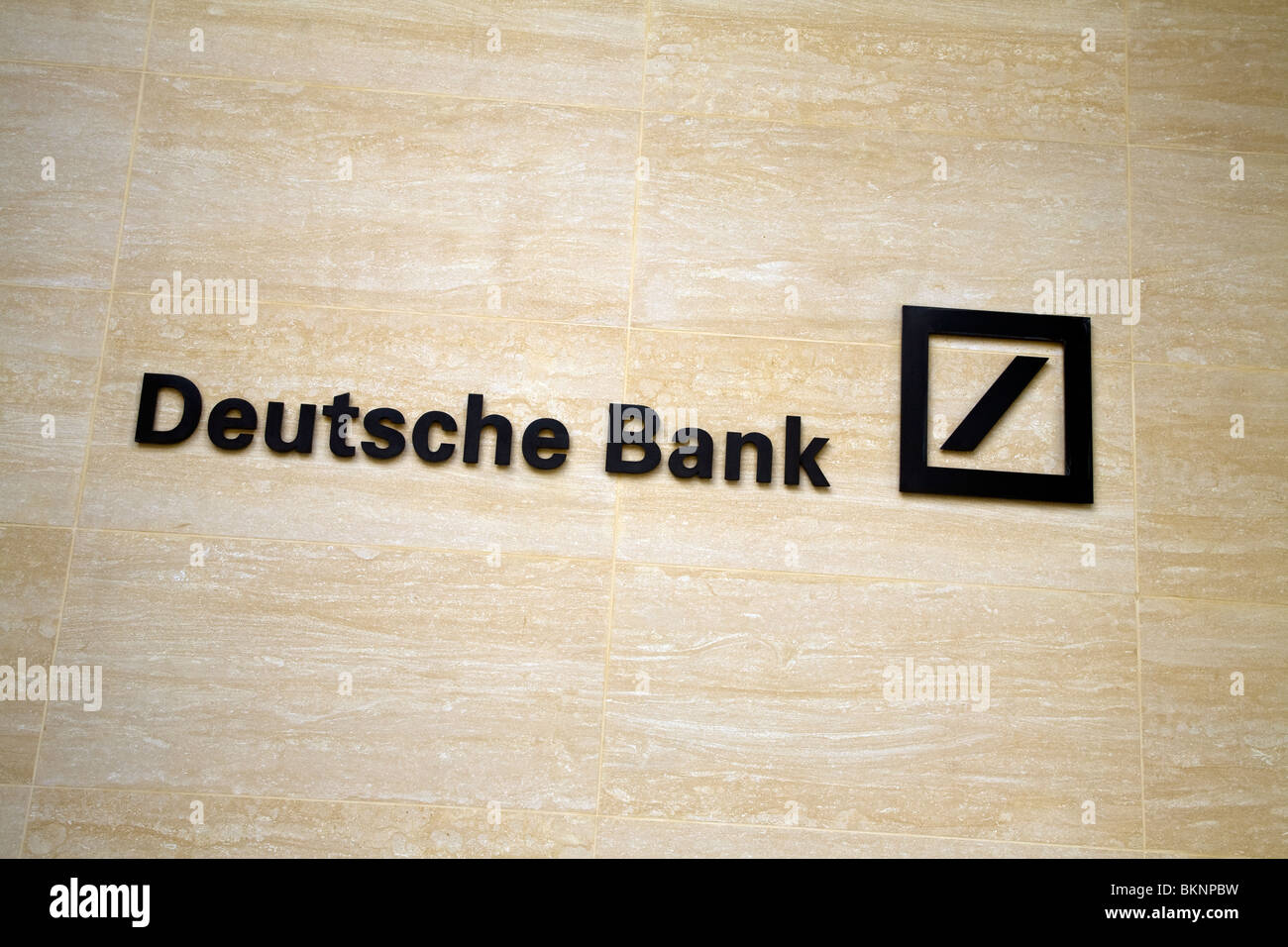 Deutsche Bank Zeichen, London, England Stockfoto