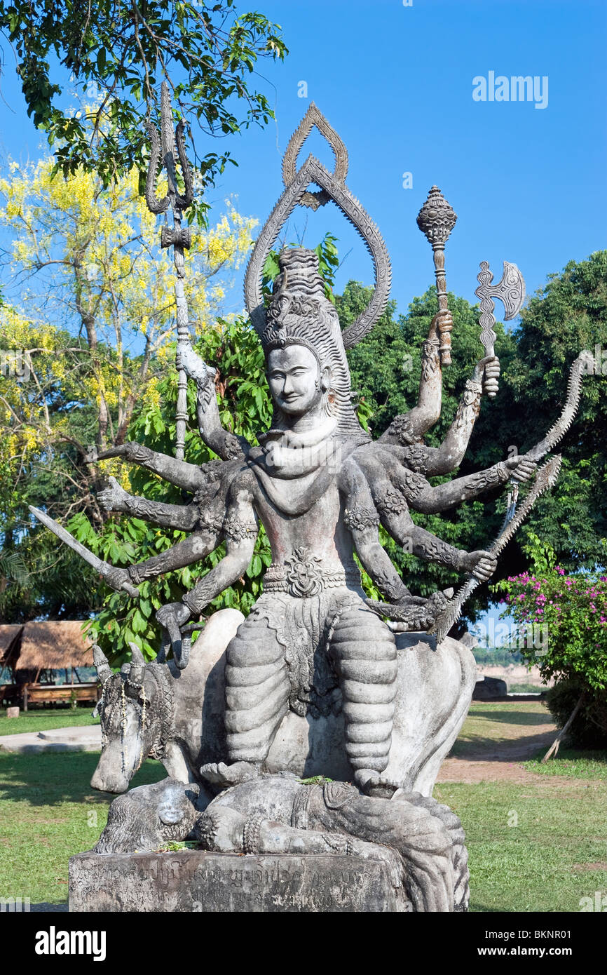 Statue der Gottheit, Xieng Khuan Buddha Park, Vientiane, Laos Stockfoto