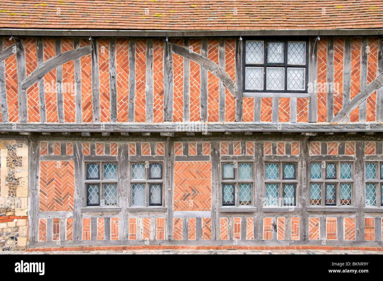 Die Tudor Fachwerk Moot Hall in Aldeburgh, Suffolk Stockfoto