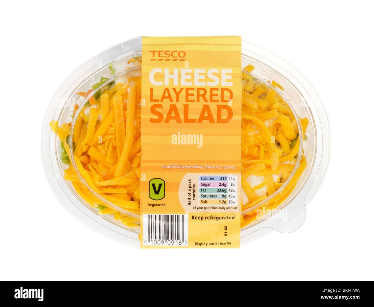 Mehrschichtige Käse Salat Stockfoto