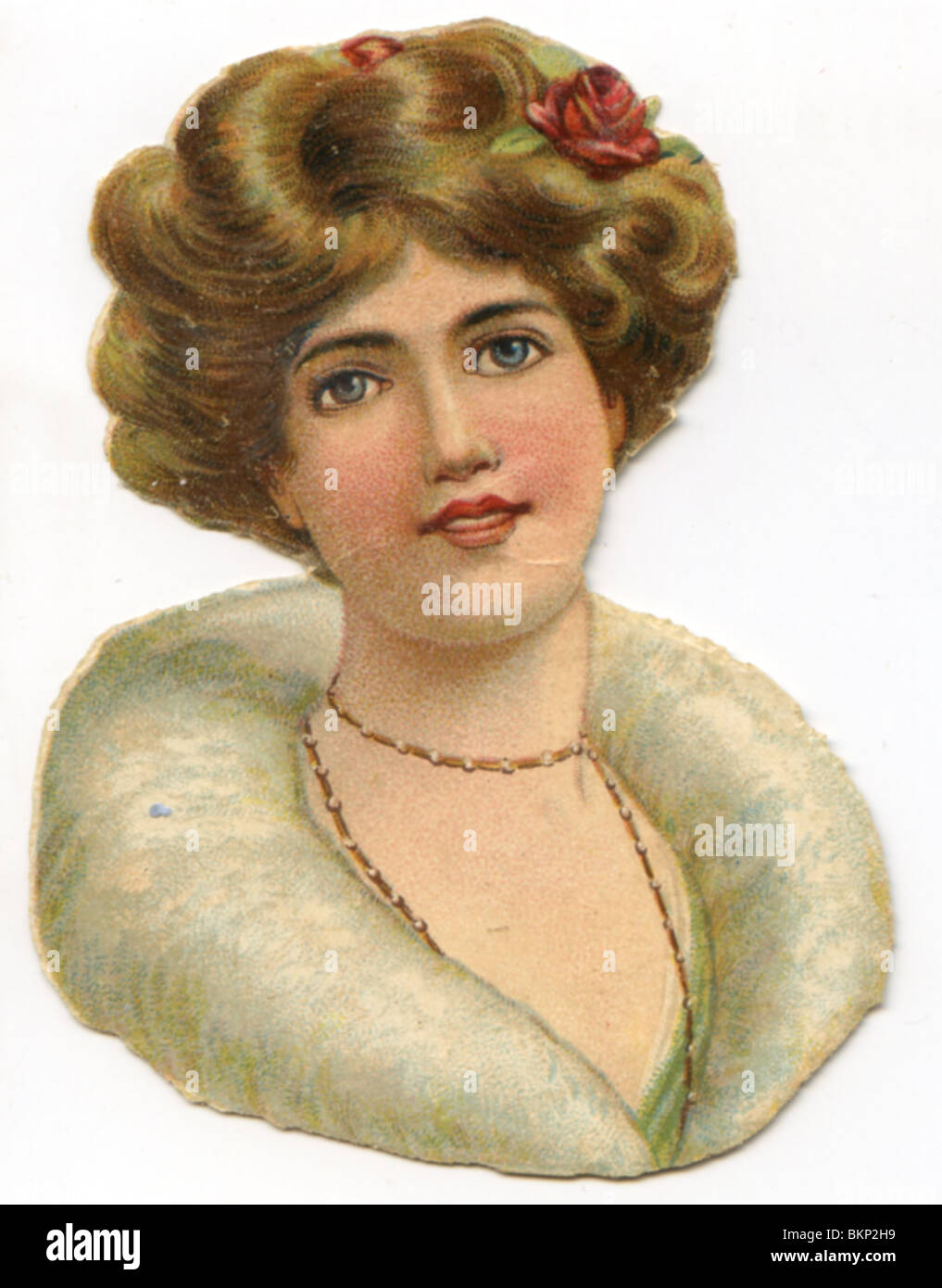 Porträt einer Dame mit Pelz gefütterten Kragen Stockfoto
