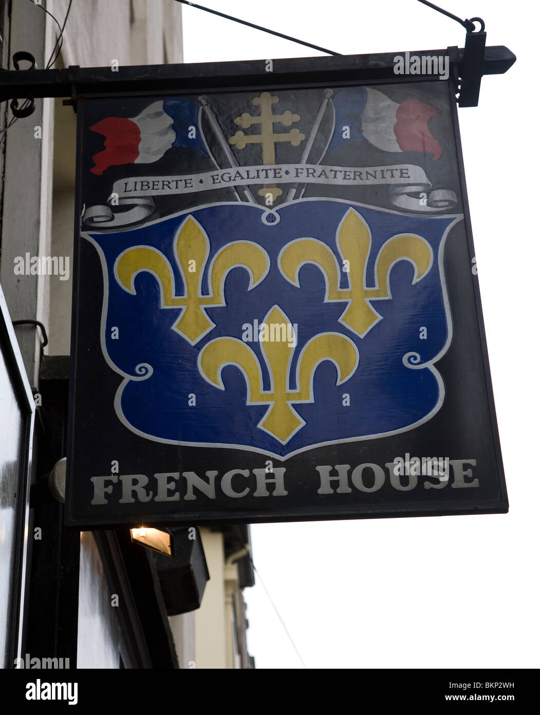 Französisches Haus Pub Schild, Soho, London, England Stockfoto