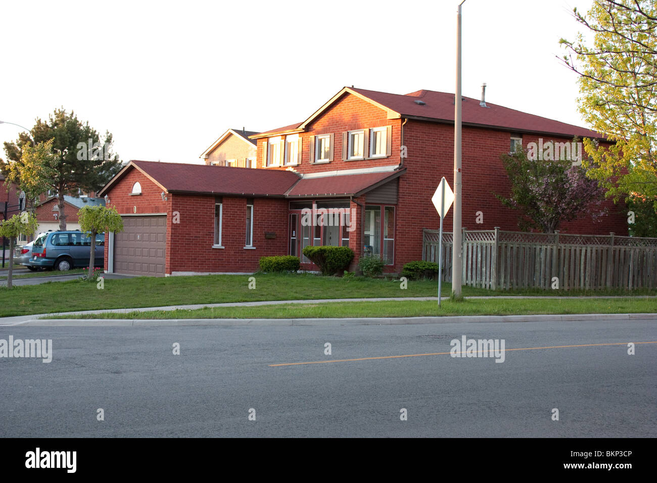 Haus Haus aus rotem Backstein Familie Wohnungsmarkt Stockfoto