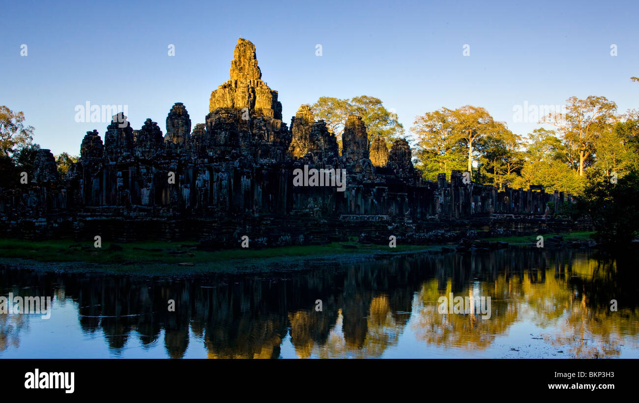 Sonnenuntergang am Angkor Thom in Kambodscha Stockfoto