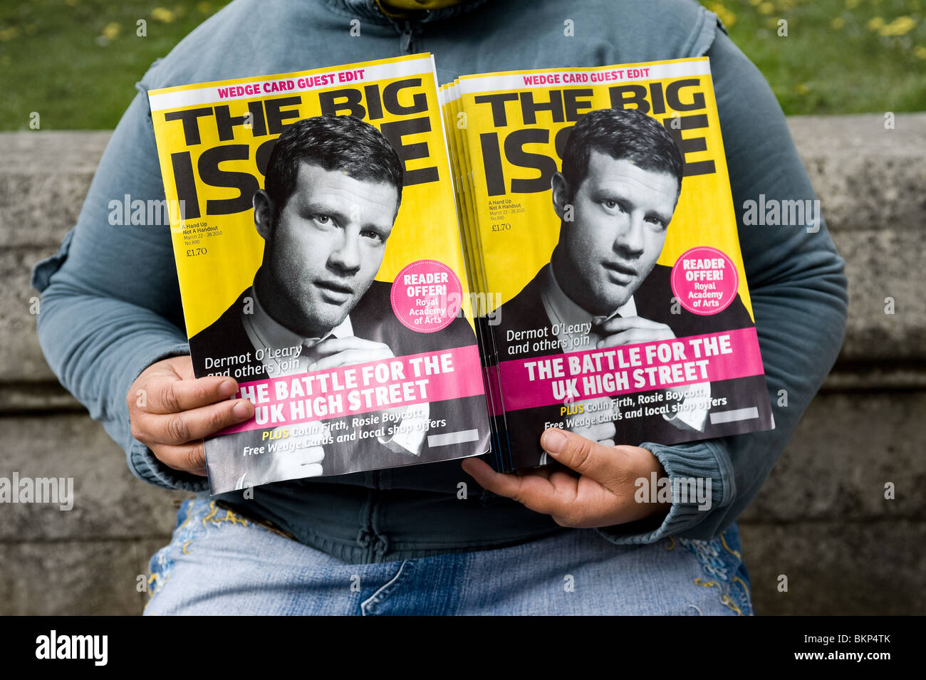 Das Big Issue Magazin zum Verkauf.  Foto von Gordon Scammell Stockfoto