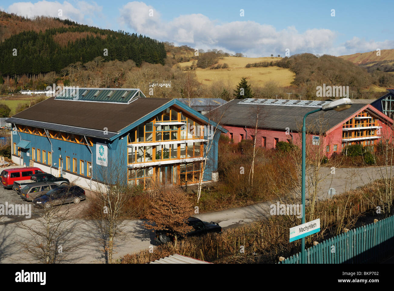 Dulas Engineering an der Eco Park, Machynlleth, Wales. Stockfoto