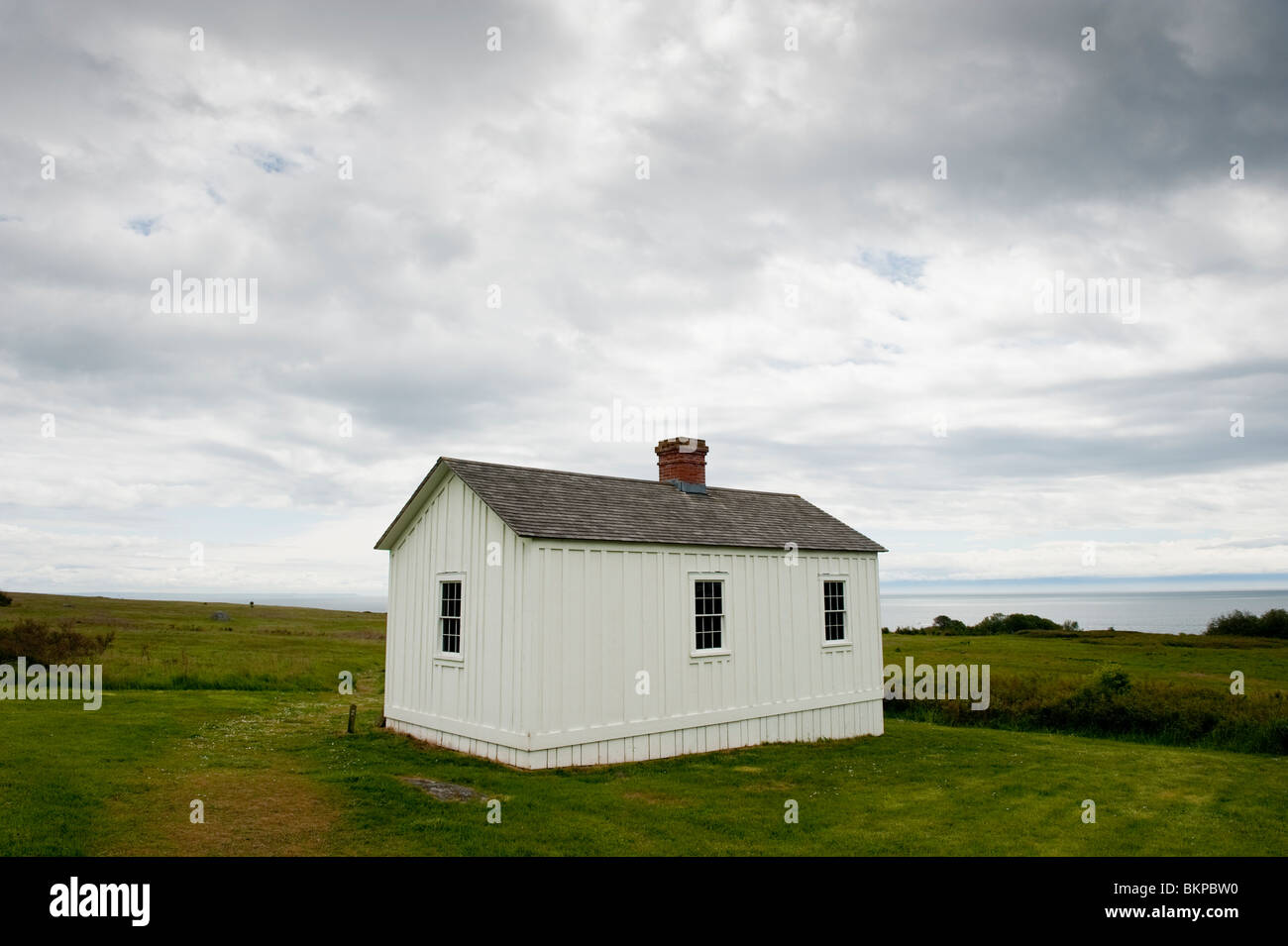 Amerikanischen Lager Offiziere Viertel befindet sich auf der San Juan Insel im National Historic Park im US-Bundesstaat Washington. Website der "Schwein-Krieg". Stockfoto