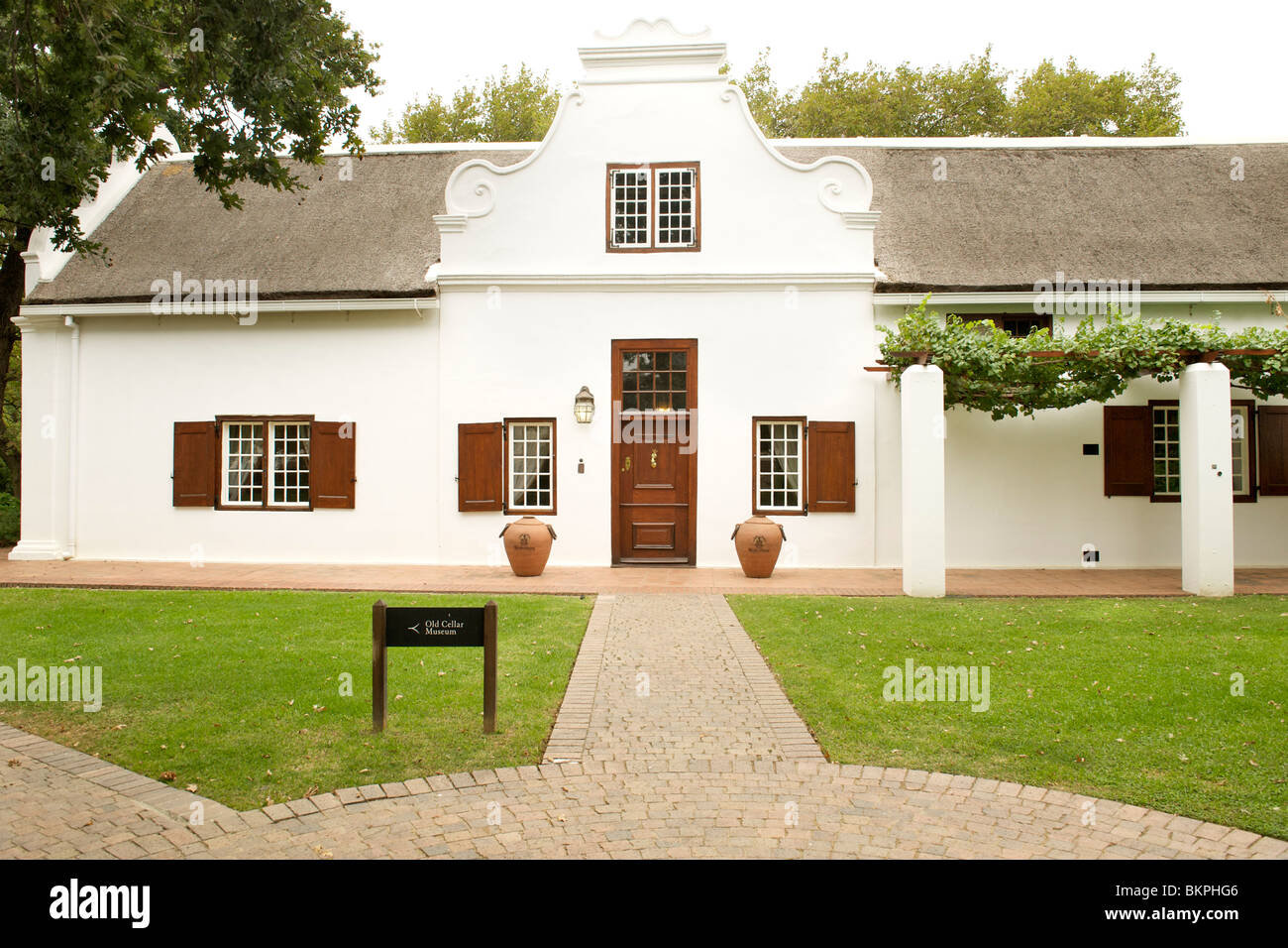 Herrenhaus des Nederburg Wine Estate in Paarl, Westkap, Südafrika. Stockfoto