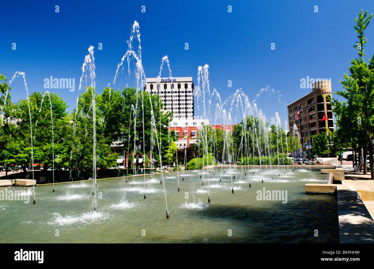 CHATTANOOGA, Tennessee, USA – Miller Park, nach Burkett Miller, im Zentrum von Chattanooga, Tennessee. Stockfoto