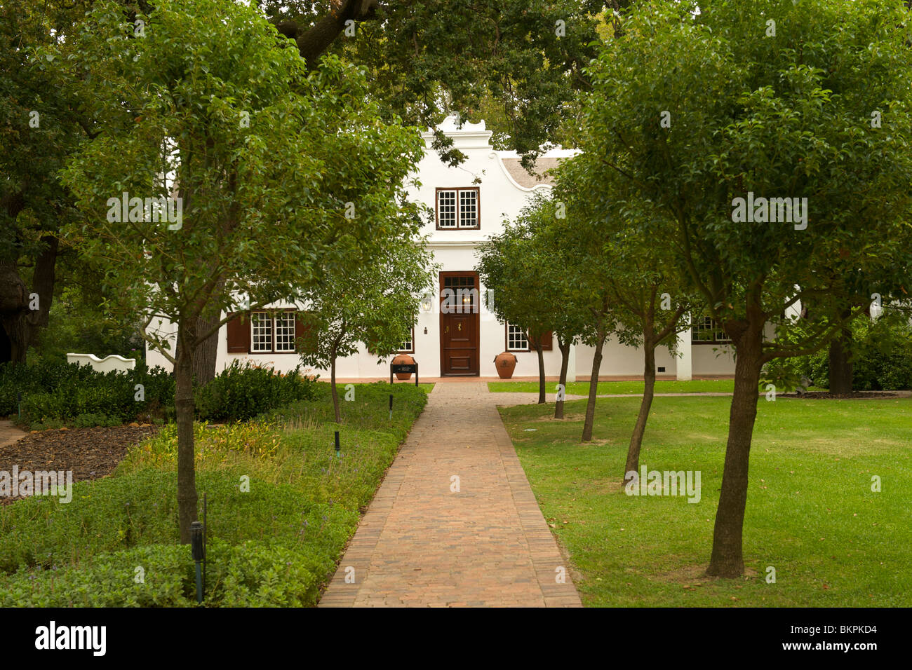 Herrenhaus des Nederburg Wine Estate in Paarl, Westkap, Südafrika. Stockfoto
