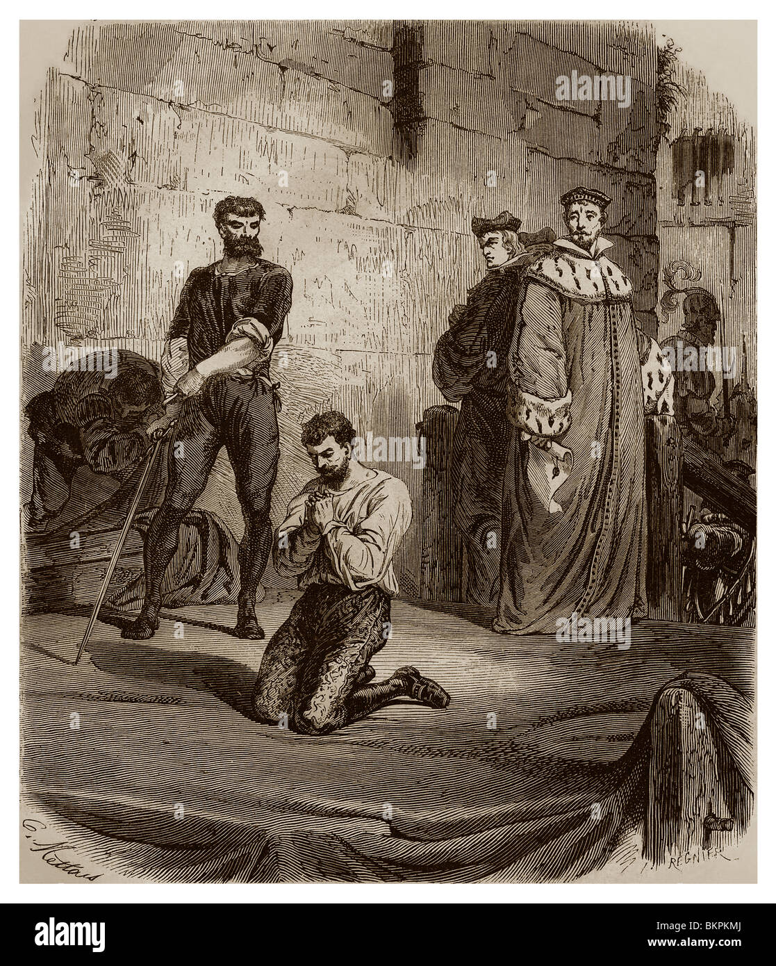 Am 31. Juli 1602 wurde Charles de Gontault, Herzog und Marschall von Biron, in der Bastille enthauptet. Stockfoto