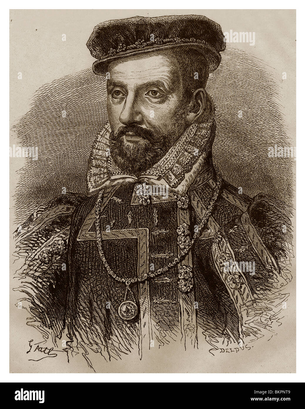 Gaspar II de Coligny (1519-1572): Admiral von Frankreich von 1552 bis 1572. Stockfoto