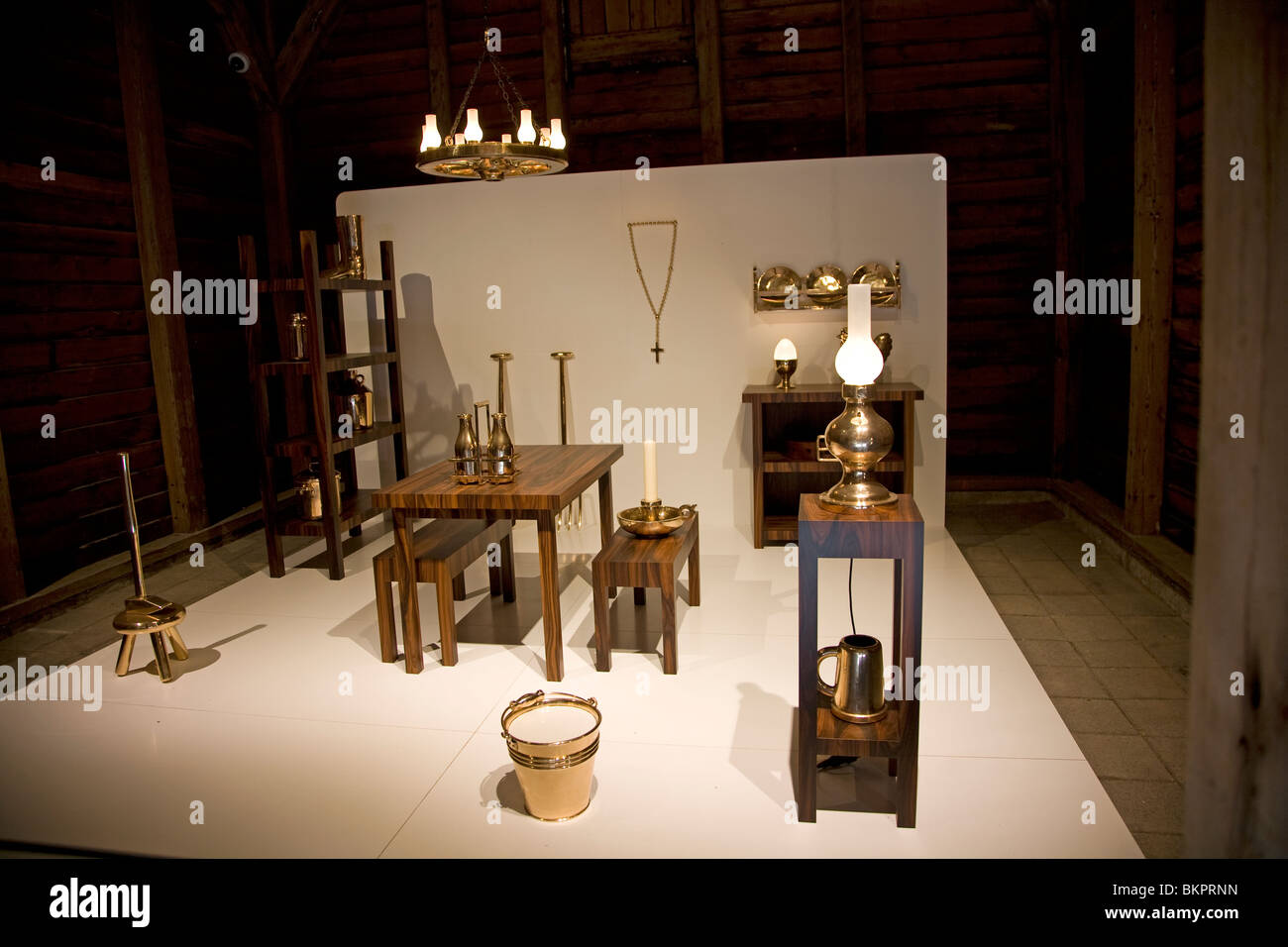 Modernes Design-Version der traditionellen Bauernhof nach Hause innen Zuiderzeemuseum, Enkhuizen, Niederlande Stockfoto