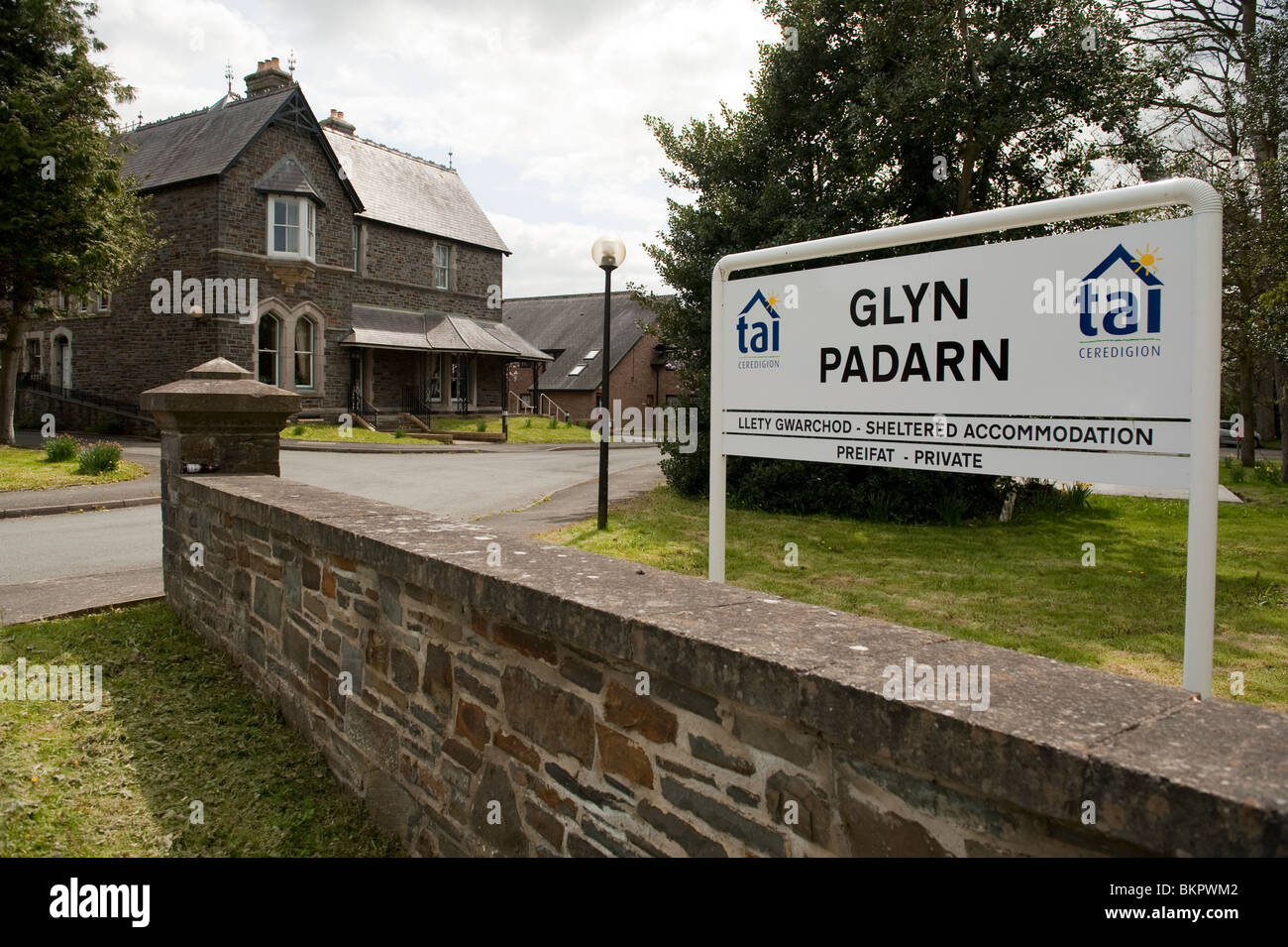 Tai Ceredigion betrieben Glyn Padarn geschützte Unterkunft Haus für ältere Menschen, Aberystwyth Wales UK Stockfoto
