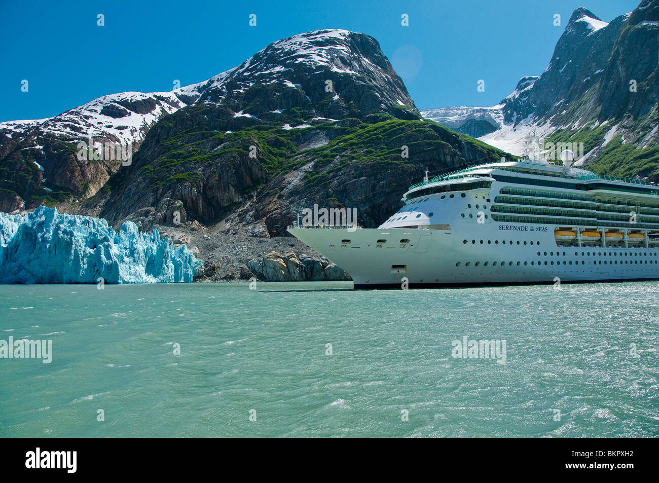 Royal Caribbean Kreuzfahrtschiff in Endicott Arm, Tracy Arm-Fords Terror nationale Wildnis, Südost-Alaska Stockfoto